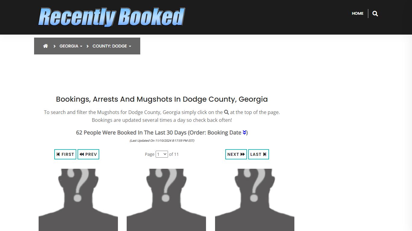 Bookings, Arrests and Mugshots in Dodge County, Georgia - Recently Booked