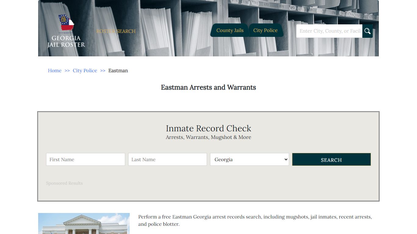 Eastman Arrests and Warrants | Georgia Jail Inmate Search