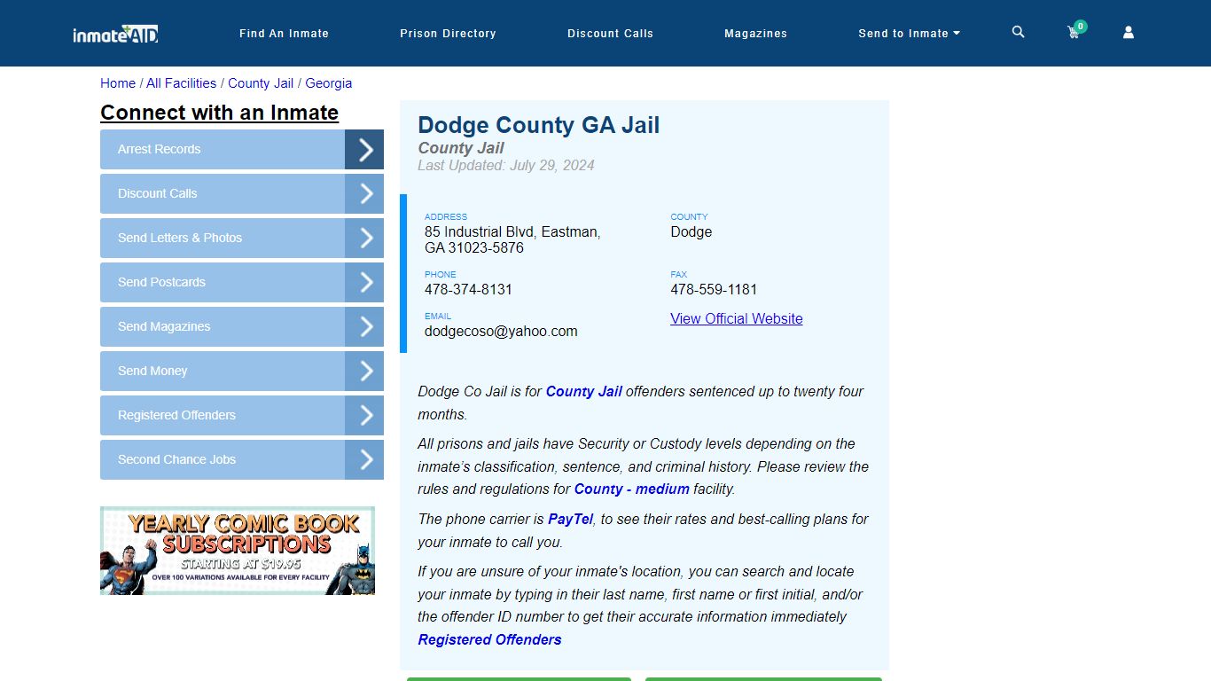 Dodge County GA Jail - Inmate Locator